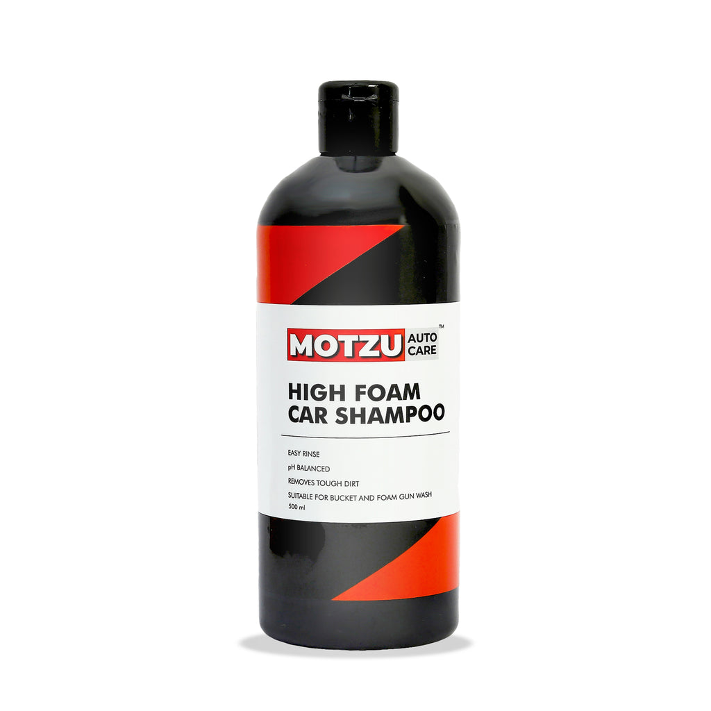 Bottle of Motzu High Foam Car Shampoo on a white background